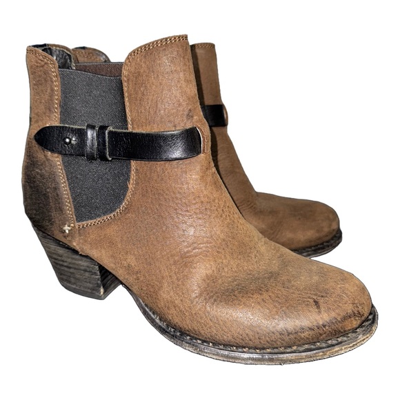 Rag & Bone Durham Brown Leather Ankle Chelsea Boots Stacked Wooden Heel - Picture 1 of 15